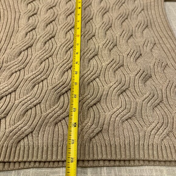Calvin Klein Cowl Neck Cable Knit Sweater Beige Taupe Neutral – Size M - Picture 5 of 7